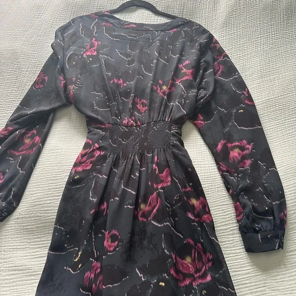 Brand New All Saints Black and Pink Floral Dress - Picture 7 of 8